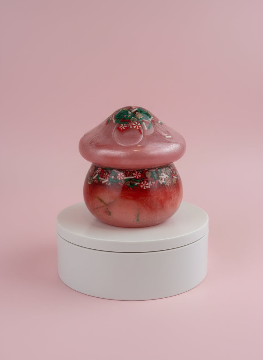 Christmas Mushroom Jar